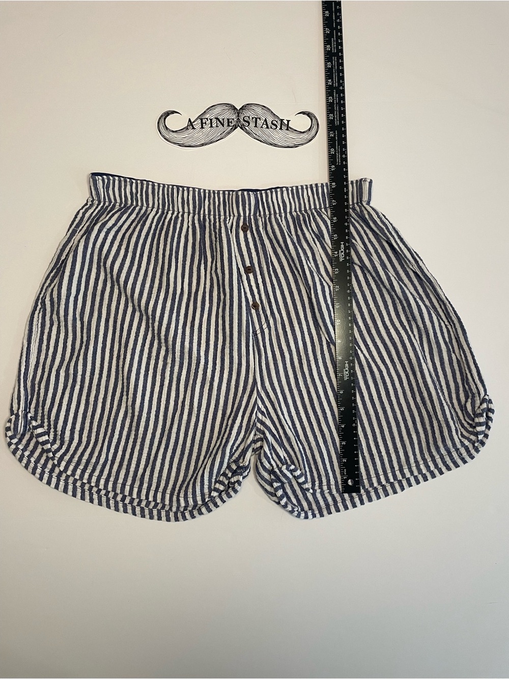 Free People Intimately Bedtime Seersucker Boxer Shorts Striped Blue White L - Picture 2 of 5